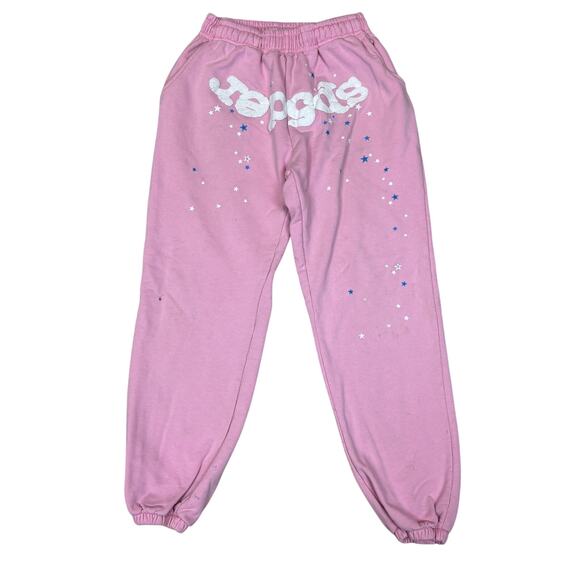 Sp5der OG Web Pink Sweatpants Women's Small Streetwear Lounge - Picture 1 of 14